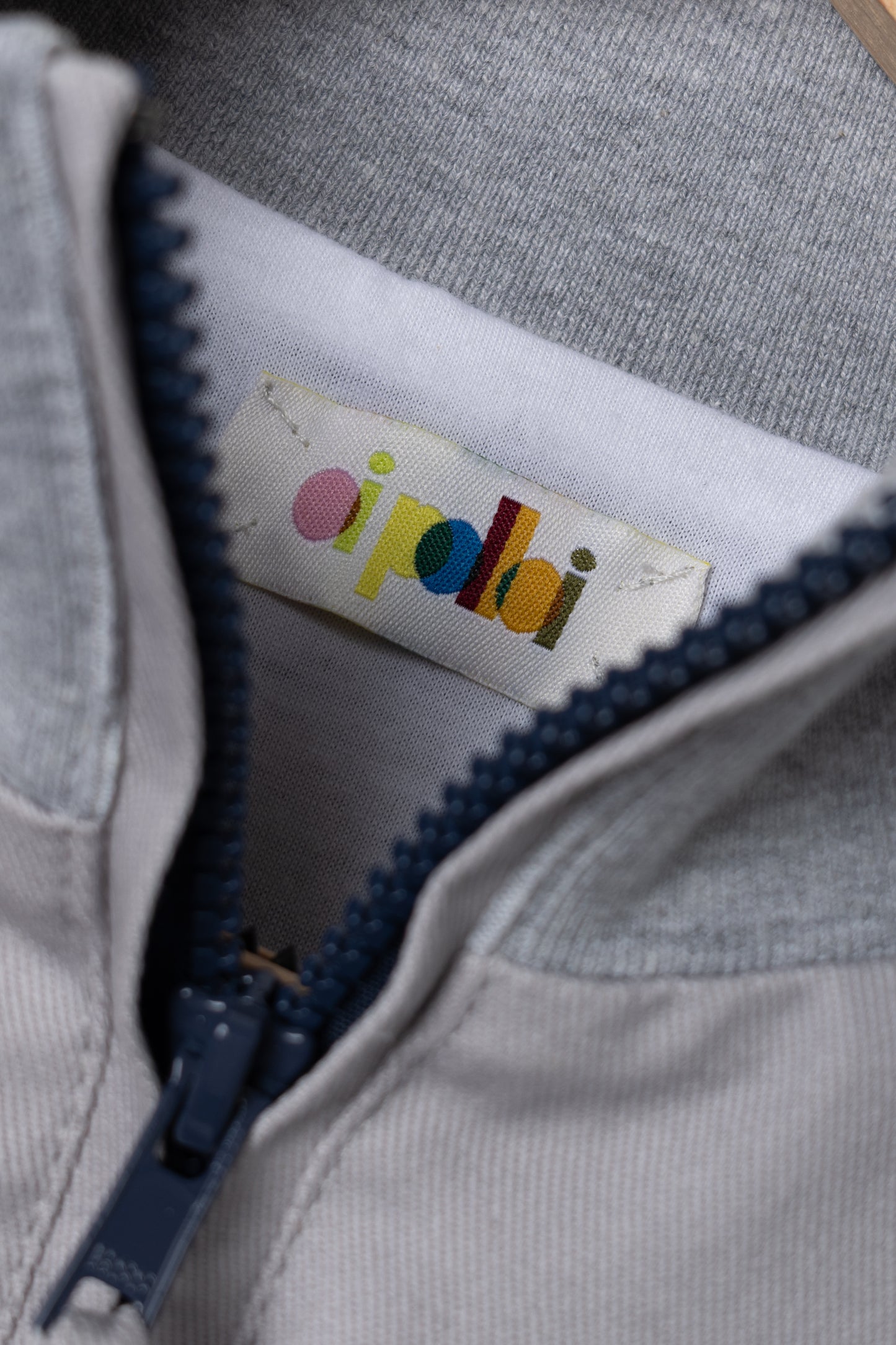 Oi Polloi Grey Twill Track Jacket Light Grey