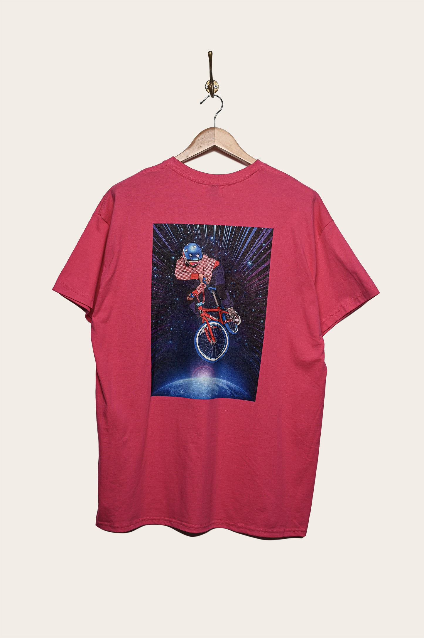 Oi Polloi Outer Space BMX S/S T-Shirt Pink