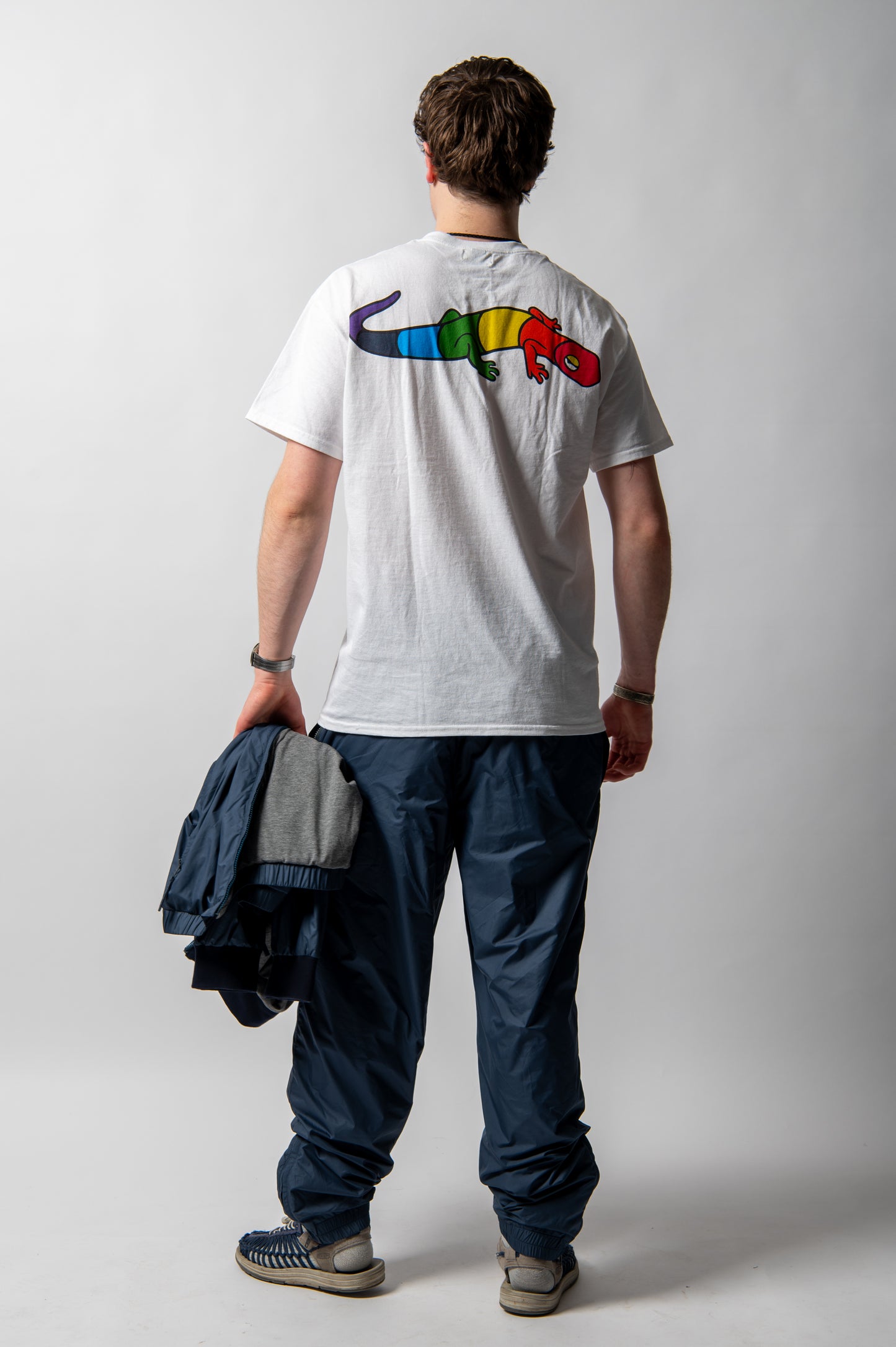 Oi Polloi Rainbow Lizard S/S T-Shirt White