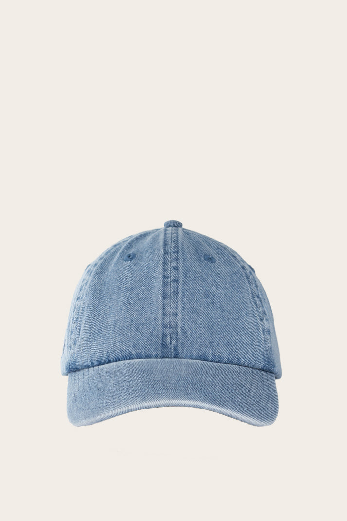 Oi Polloi 6 Panel Low Rise Cotton Stonewash Denim Cap