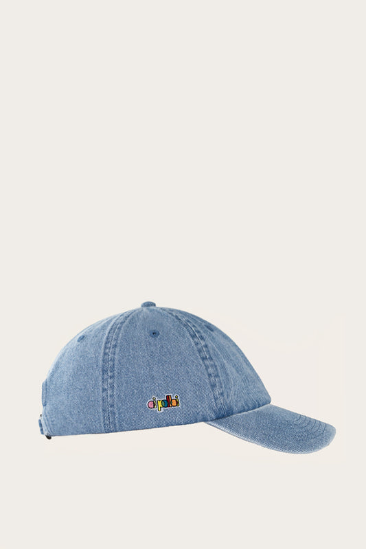 Oi Polloi 6 Panel Low Rise Cotton Stonewash Denim Cap