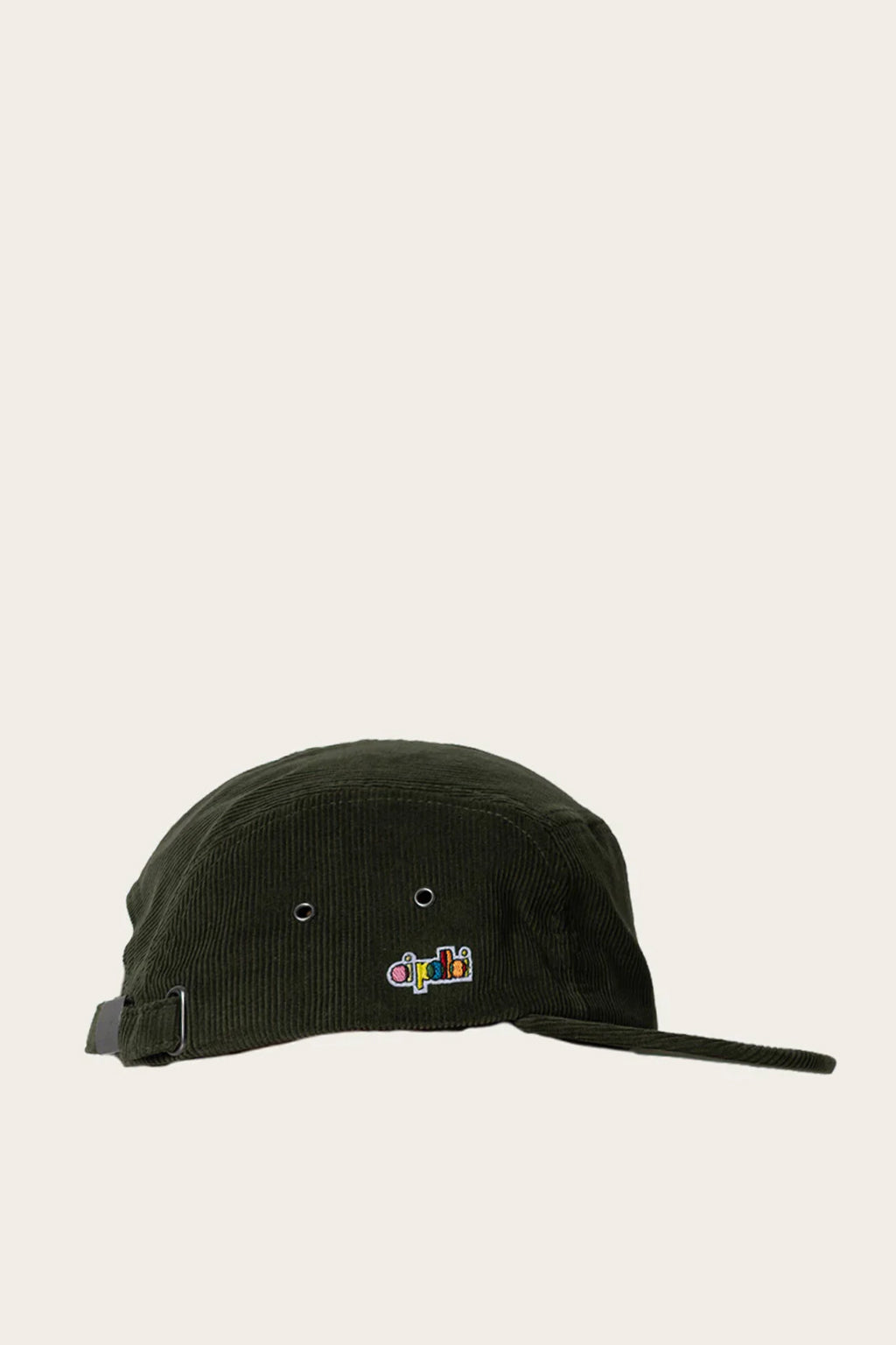 Oi Polloi 5 Panel Organic Corduroy Cap Olive