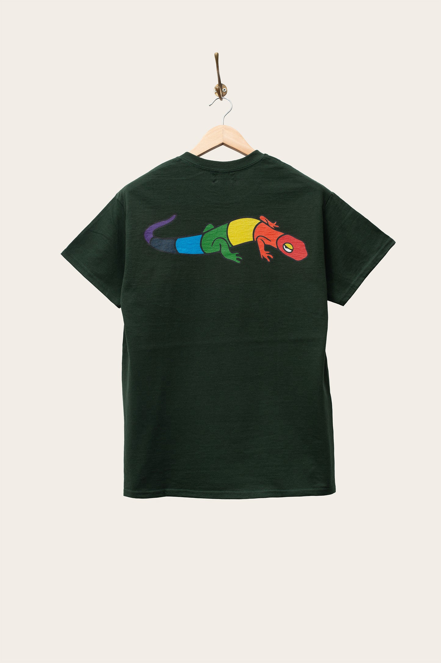 Oi Polloi Rainbow Lizard S/S T-Shirt Green