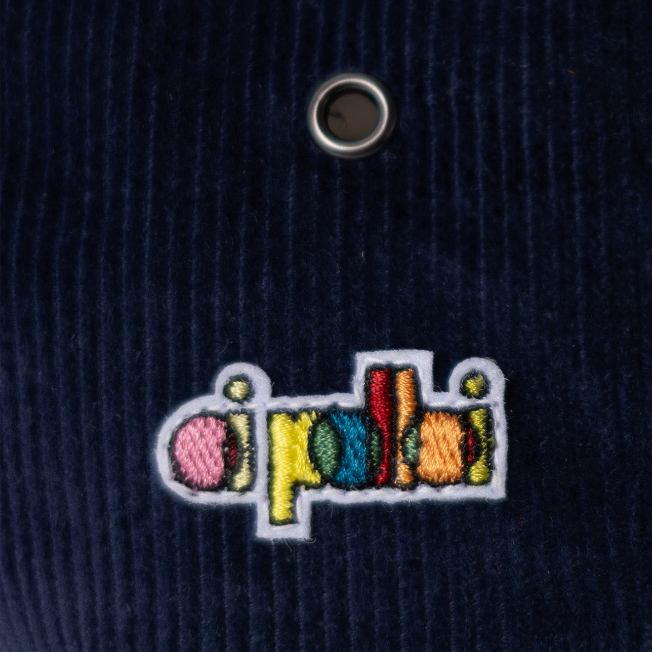 Oi Polloi 5 Panel Organic Corduroy Cap Navy