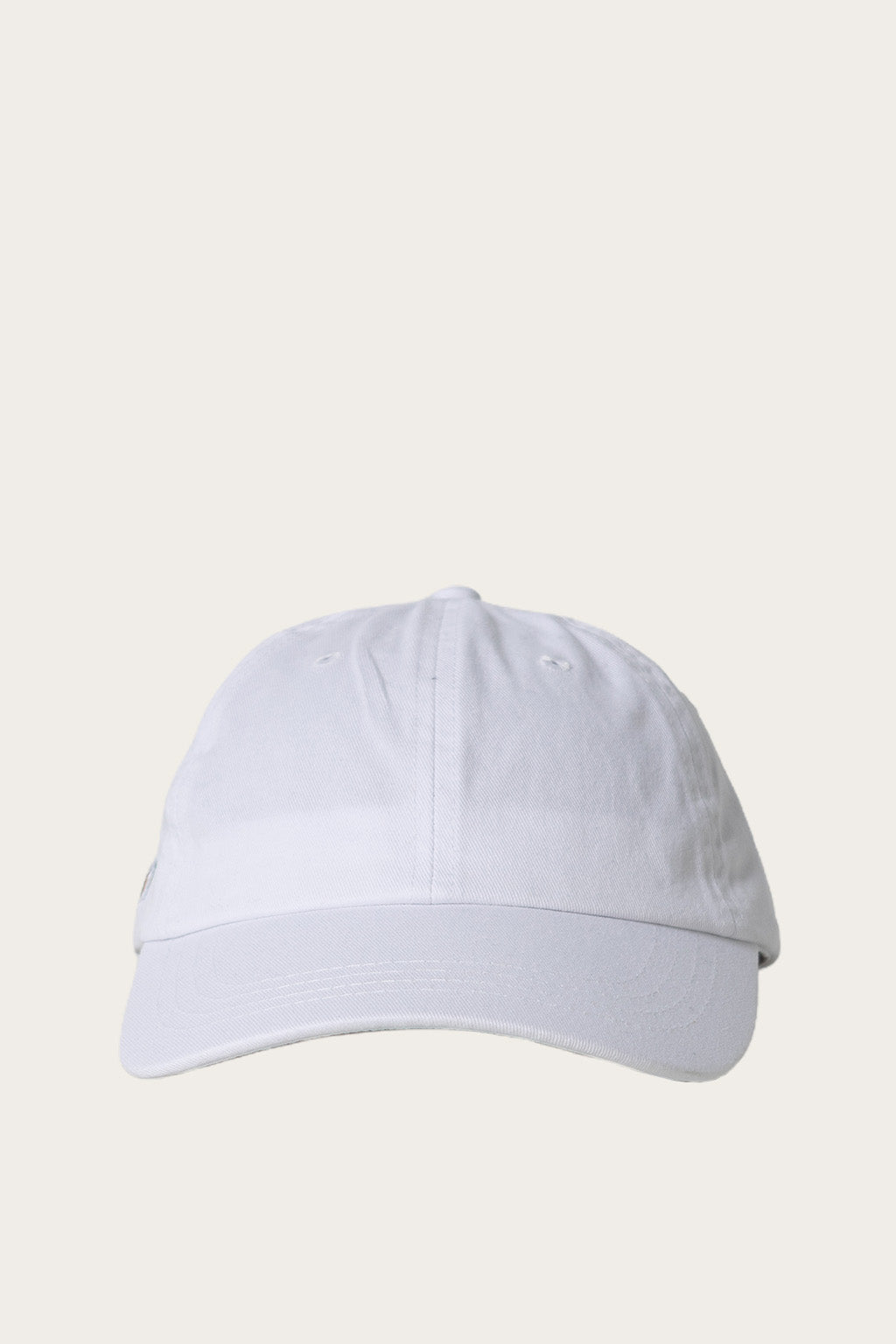 Oi Polloi 6 Panel Low Rise Cotton Cap White