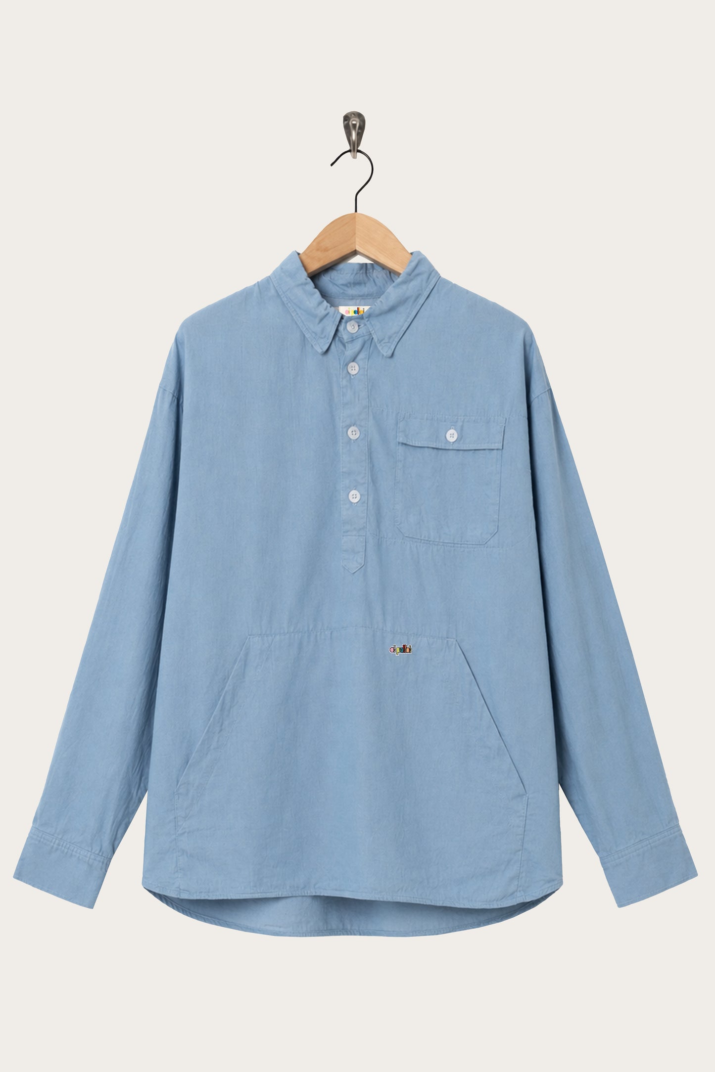 Oi Polloi Camp Smock Light Blue
