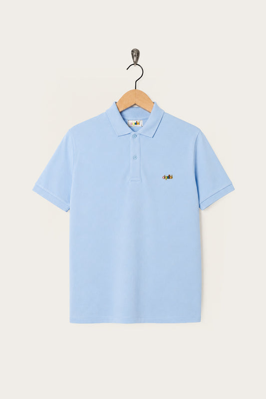 Oi Polloi Classic S/S Polo Shirt Sky Blue