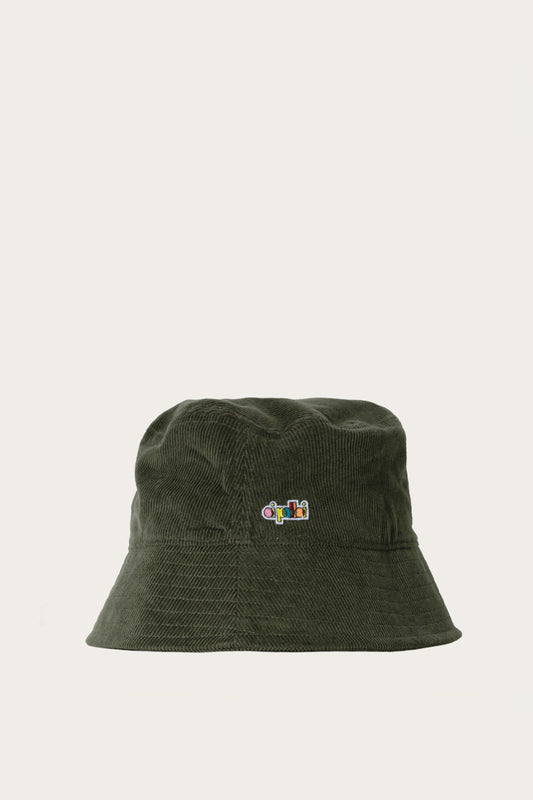 Oi Polloi Corduroy Bucket Hat Olive