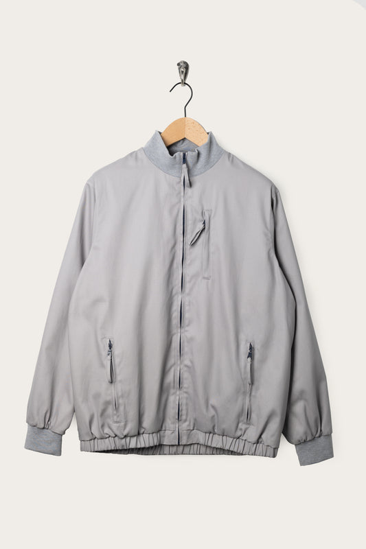 Oi Polloi Grey Twill Track Jacket Light Grey