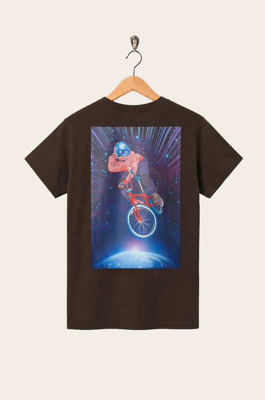 Oi Polloi Outer Space BMX S/S T-Shirt Chocolate Brown