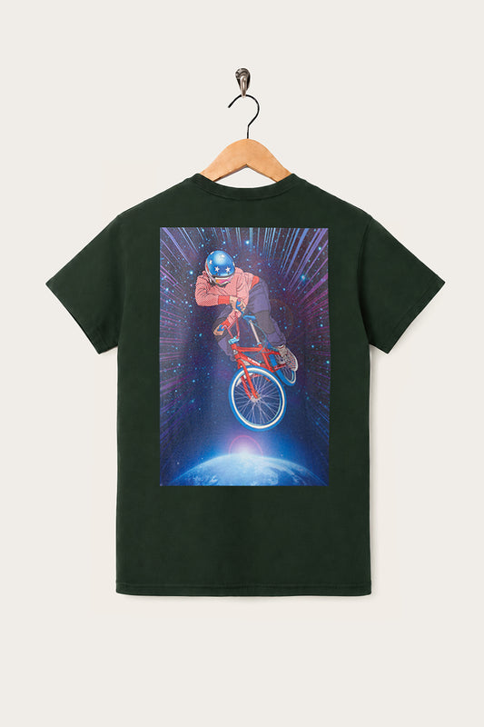 Oi Polloi Outer Space BMX S/S T-Shirt Dark Forest