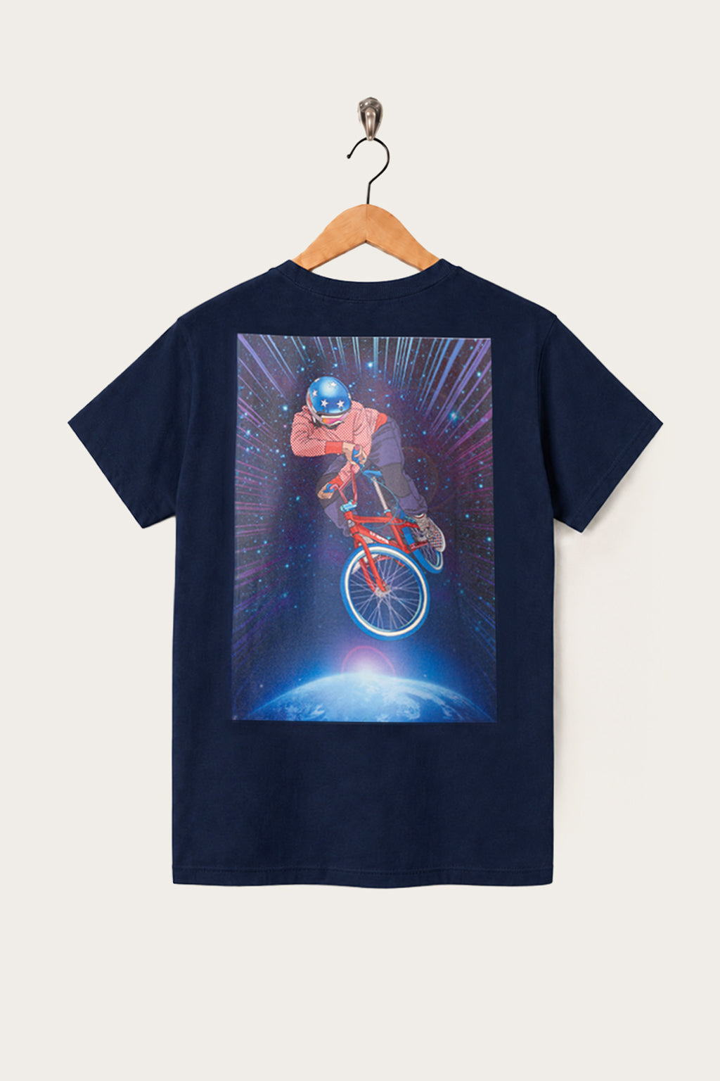 Oi Polloi Outer Space BMX S/S T-Shirt Navy