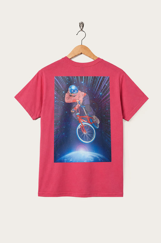 Oi Polloi Outer Space BMX S/S T-Shirt Pink