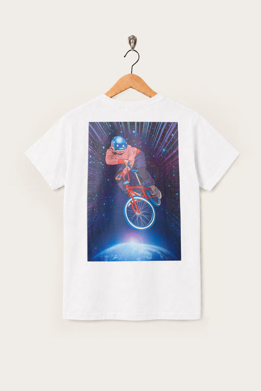 Oi Polloi Outer Space BMX S/S T-Shirt White