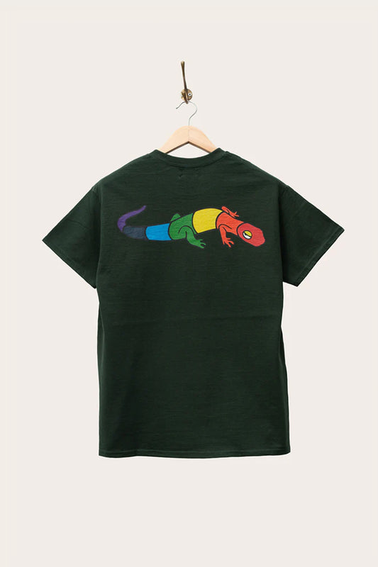 Oi Polloi Rainbow Lizard S/S T-Shirt Green
