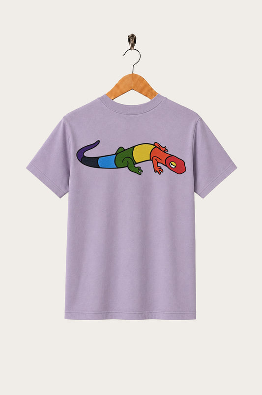 Oi Polloi Rainbow Lizard S/S T-Shirt Lavender