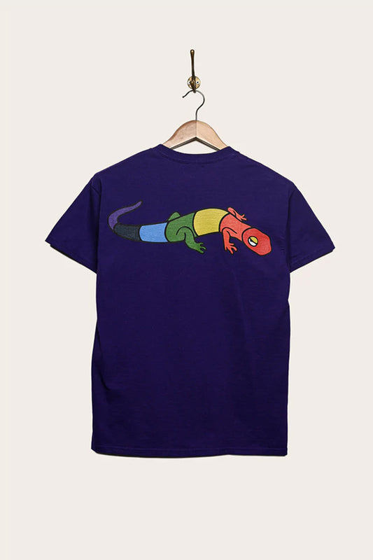 Oi Polloi Rainbow Lizard S/S T-Shirt Purple