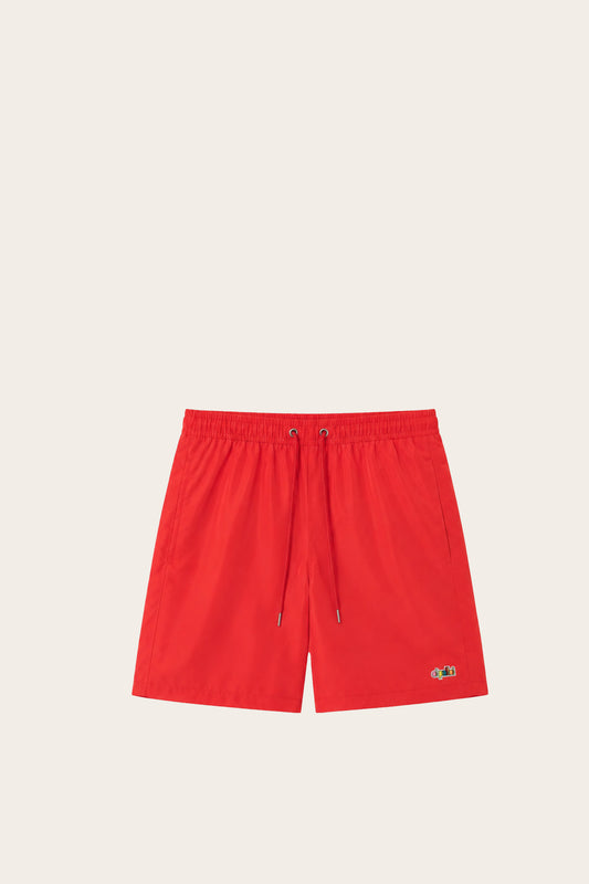 Oi Polloi Swim Shorts Red