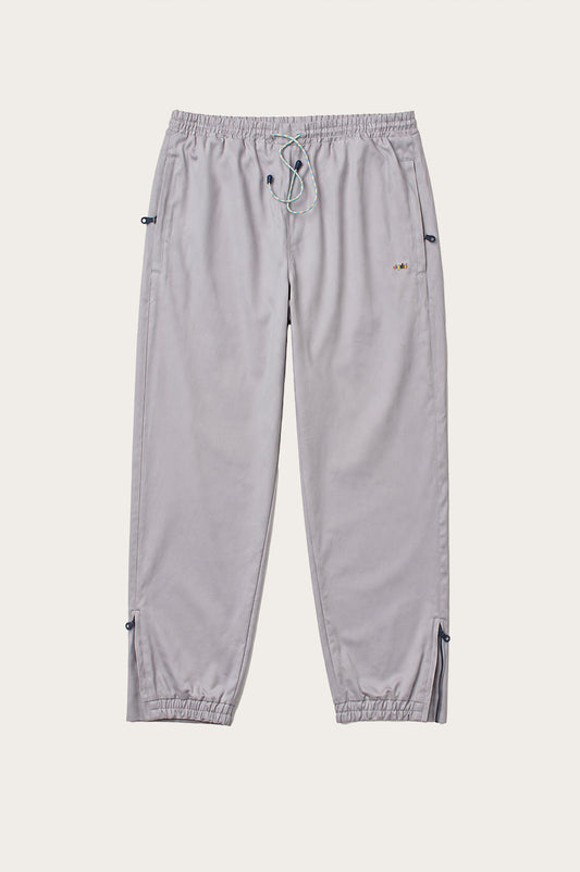 Oi Polloi Twill Track Pants Light Grey