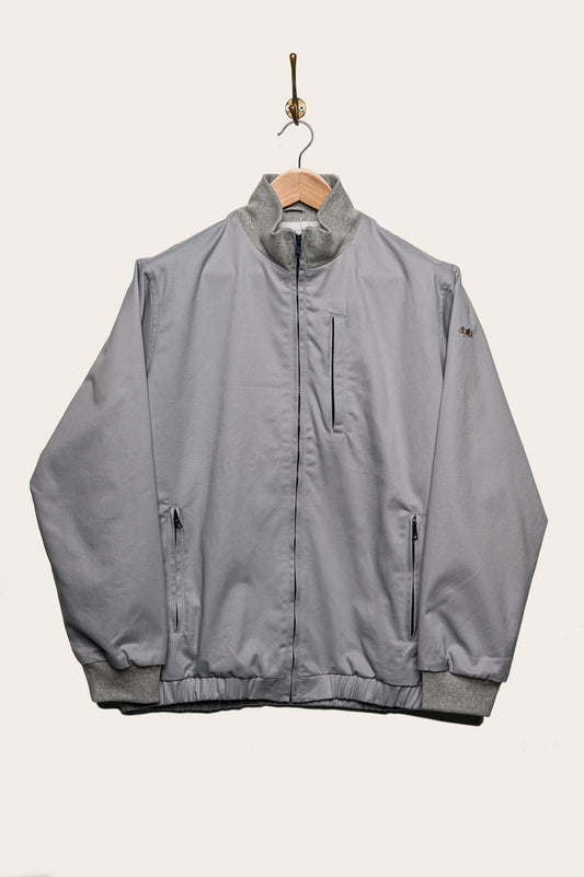 Oi Polloi Grey Twill Track Jacket Light Grey