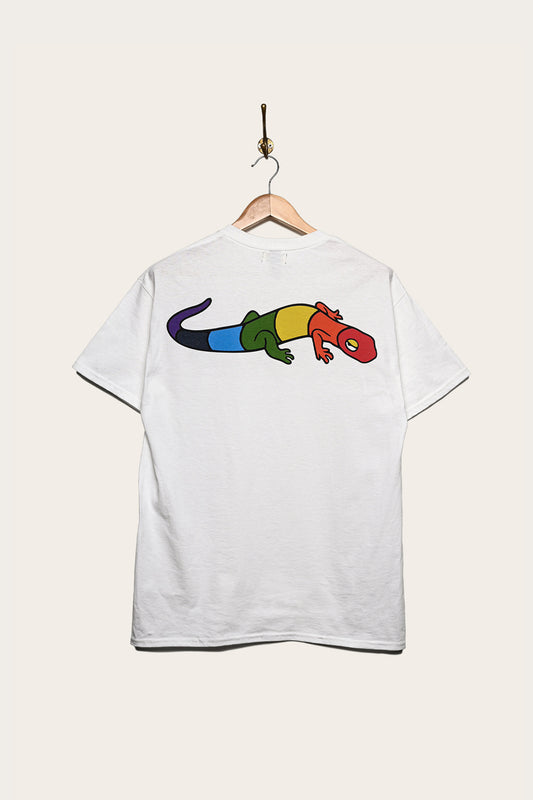 Oi Polloi Rainbow Lizard S/S T-Shirt White