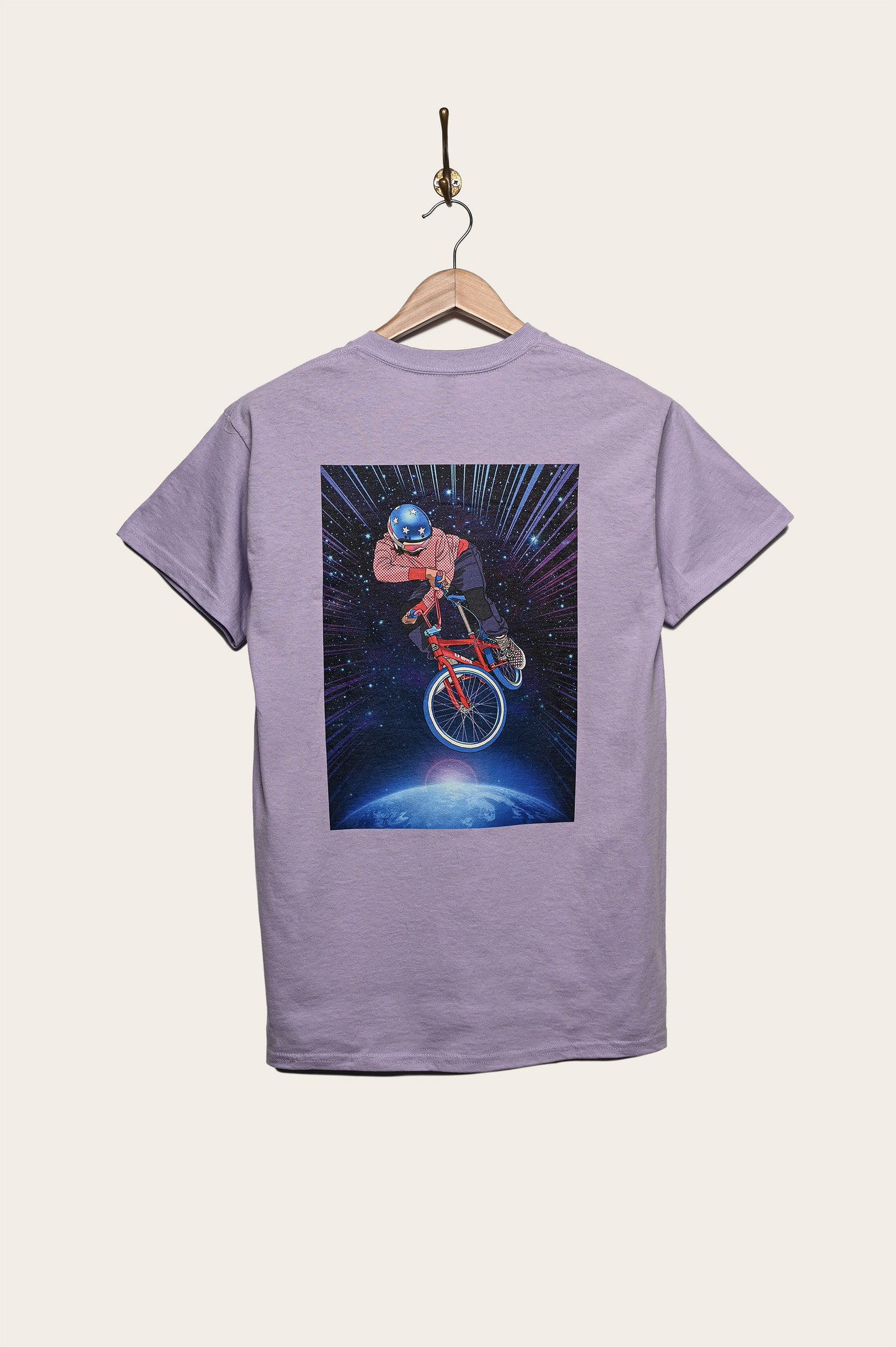 Oi Polloi Outer Space BMX S/S T-Shirt Lilac