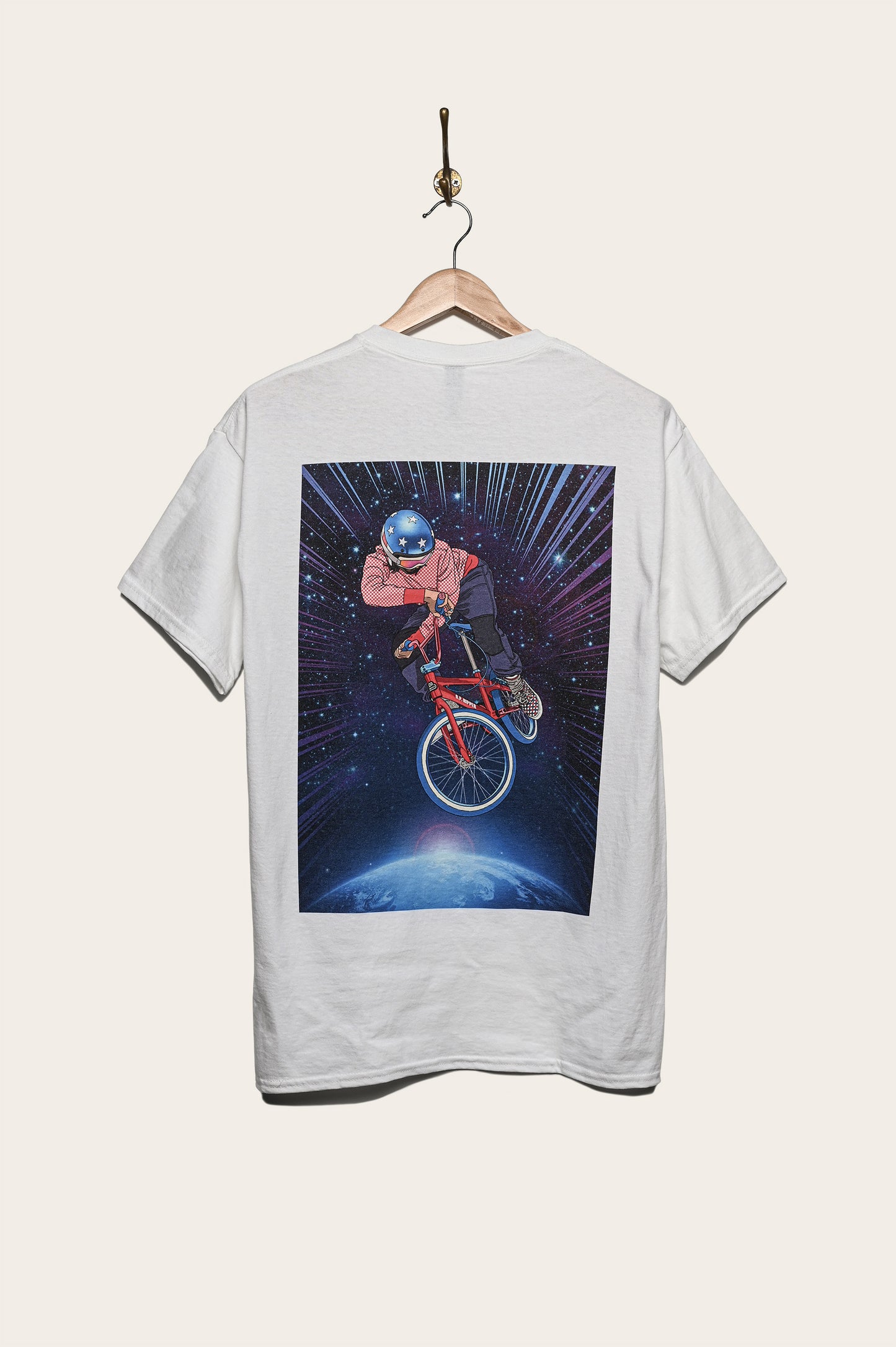 Oi Polloi Outer Space BMX S/S T-Shirt White