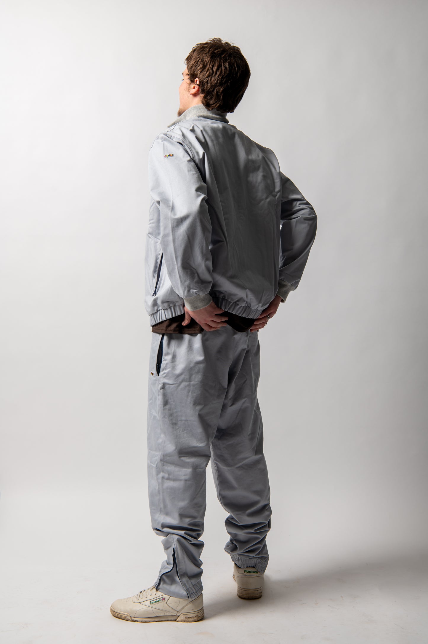 Oi Polloi Twill Track Pants Light Grey