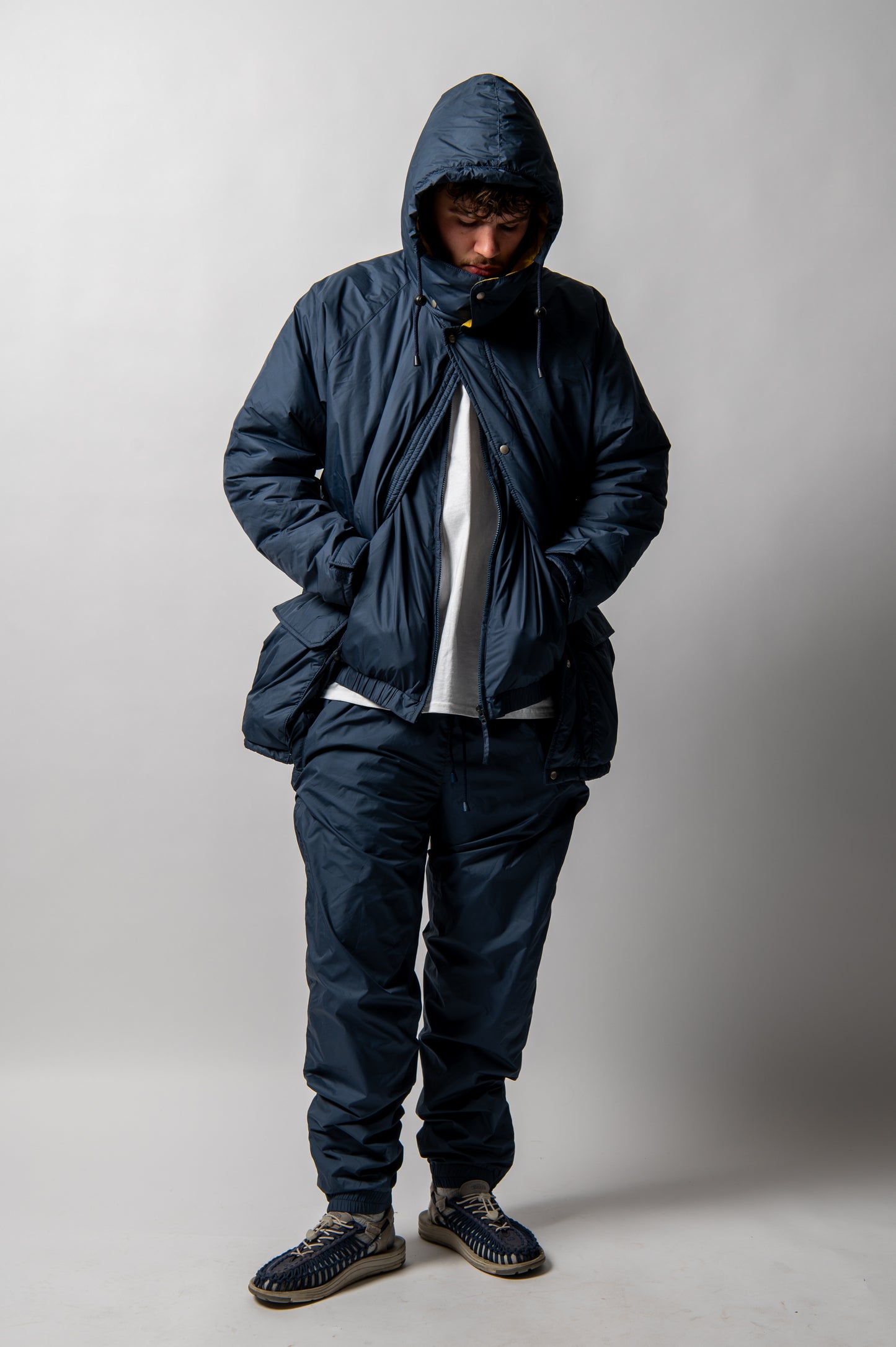 Oi Polloi Scafell Pike Jacket Navy / Yellow