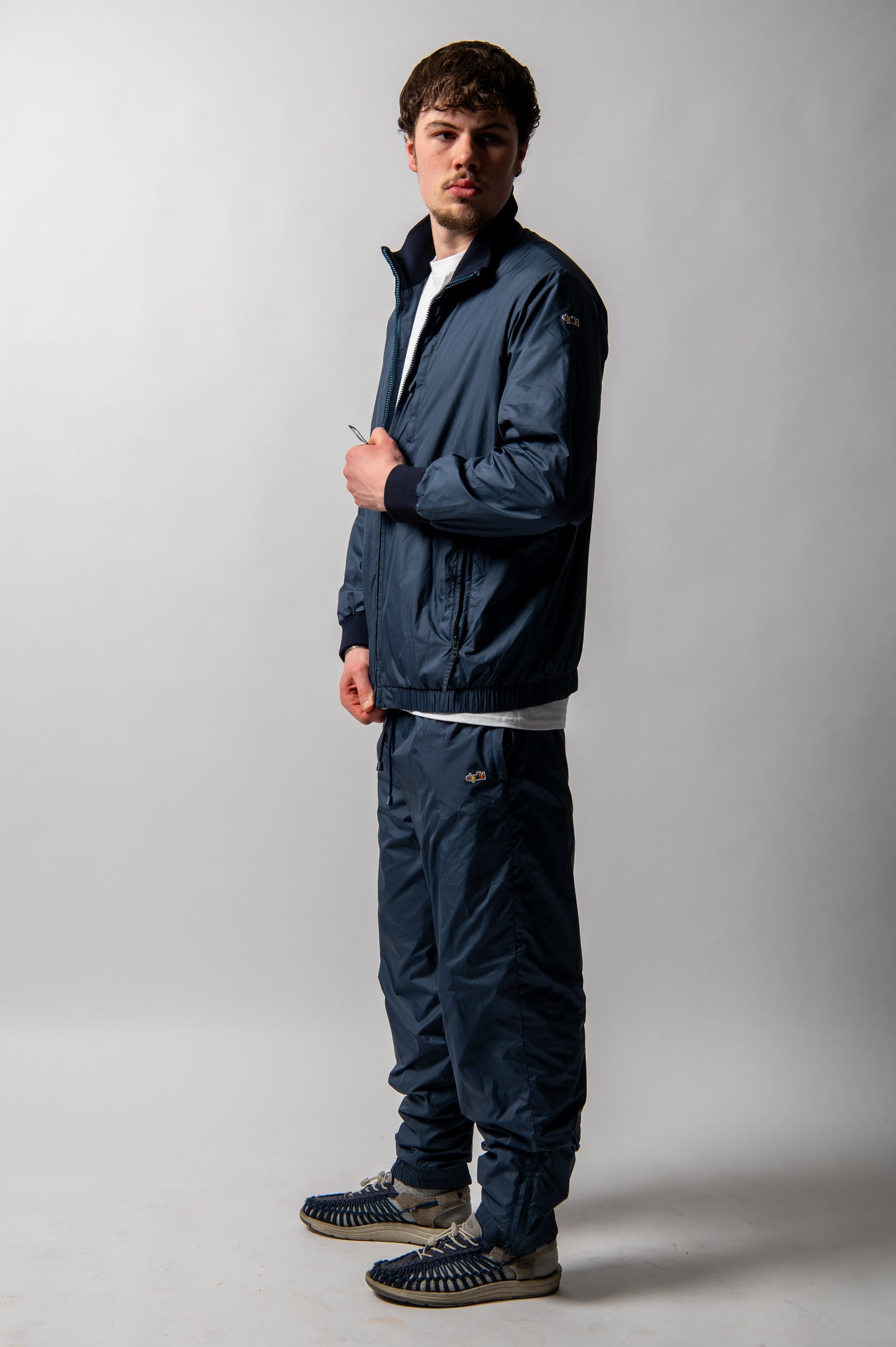 Oi Polloi Nylon Track Jacket Navy