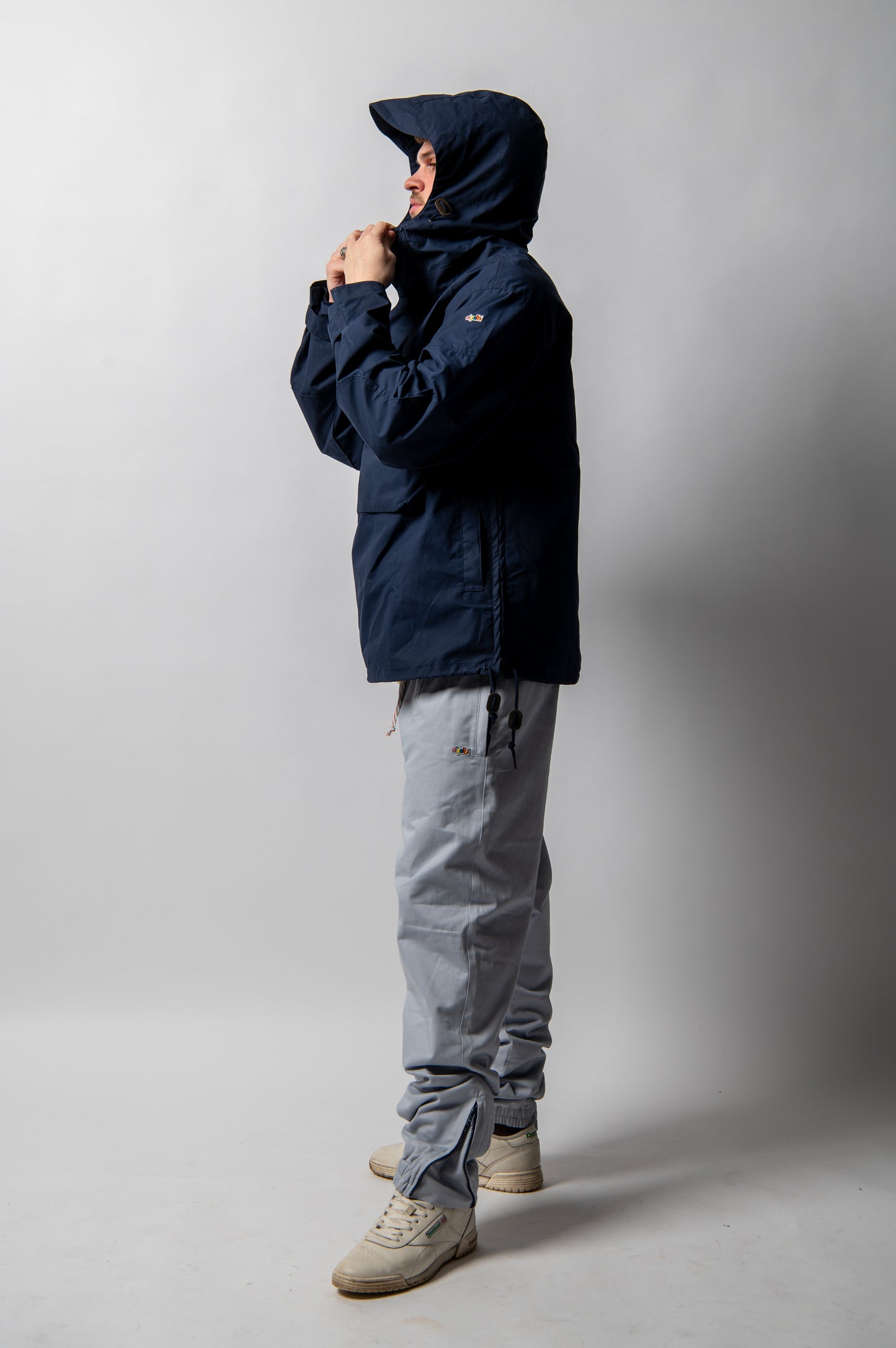 Oi Polloi Twill Track Pants Light Grey