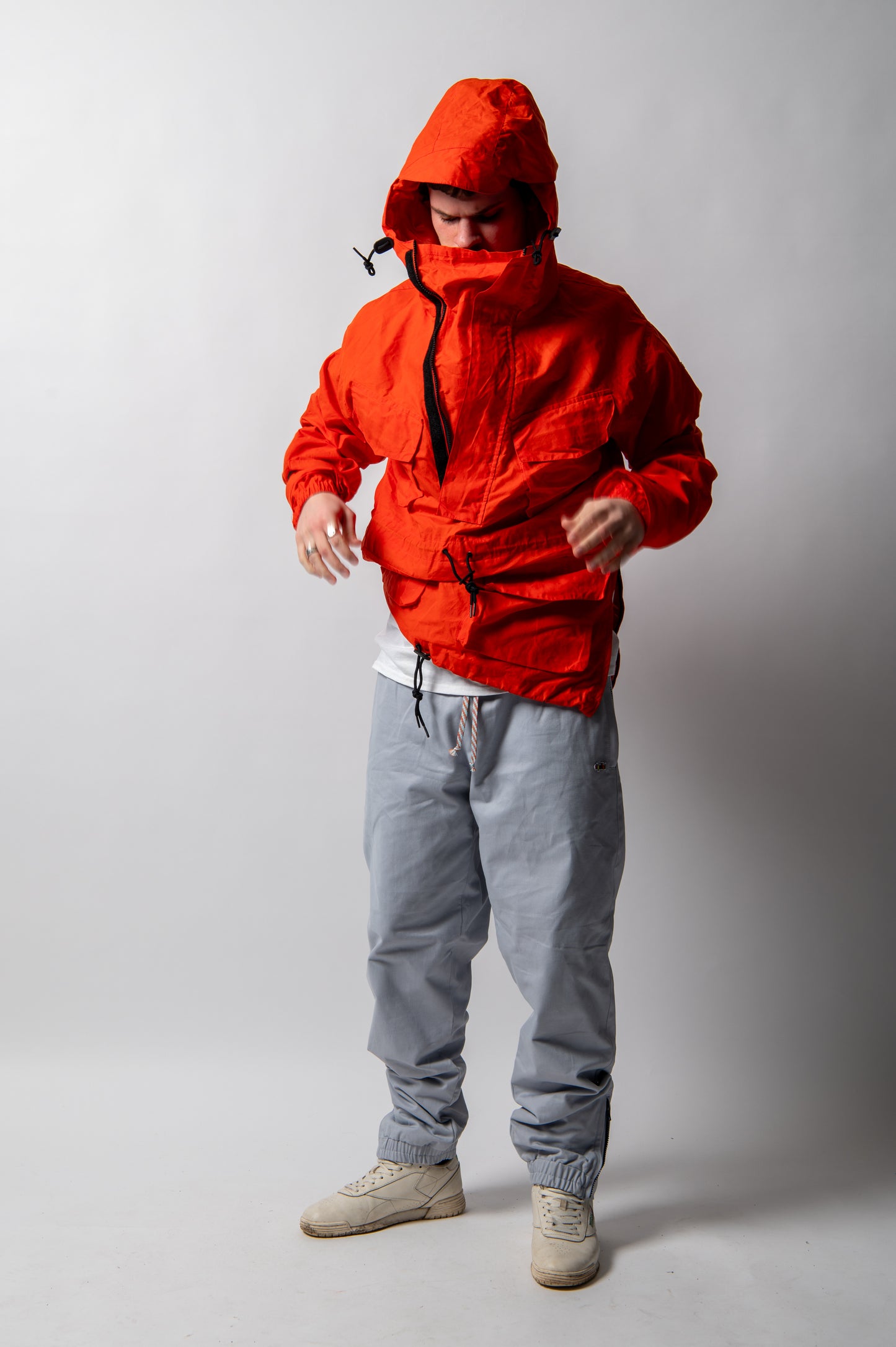 Oi Polloi Twill Track Pants Light Grey